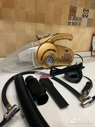 Автомобильный пылесос/компрессор/манометром+фонарь