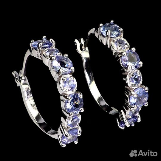 Серебряные серьги с танзанитами