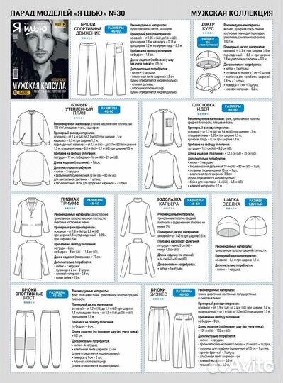 Журнал с выкройками мужской новый Я шью