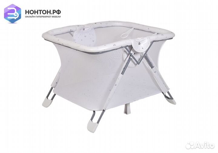 Манеж Comfort French Teddy белый / серый