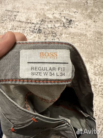 Джинсы прямые серые Boss Hugo Boss