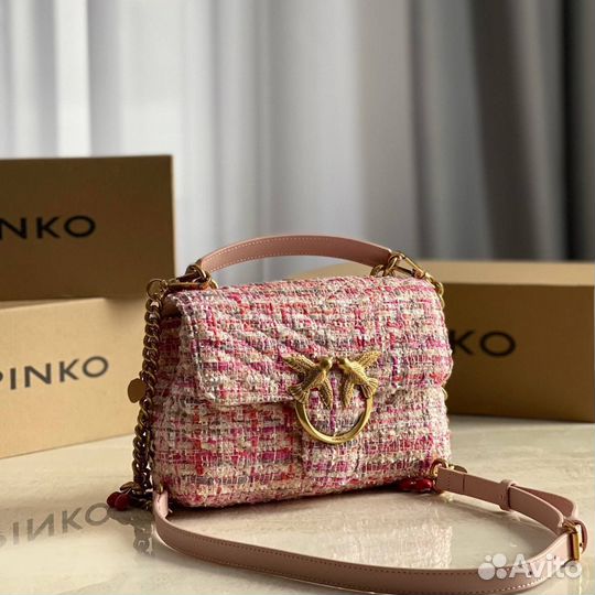 Сумка pinko натуральная кожа твид