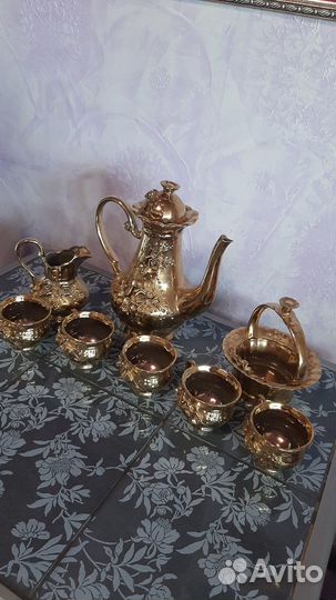 Кофейный сервиз золотая роза