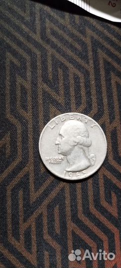 Монета liberty quarter dollar 1965 года
