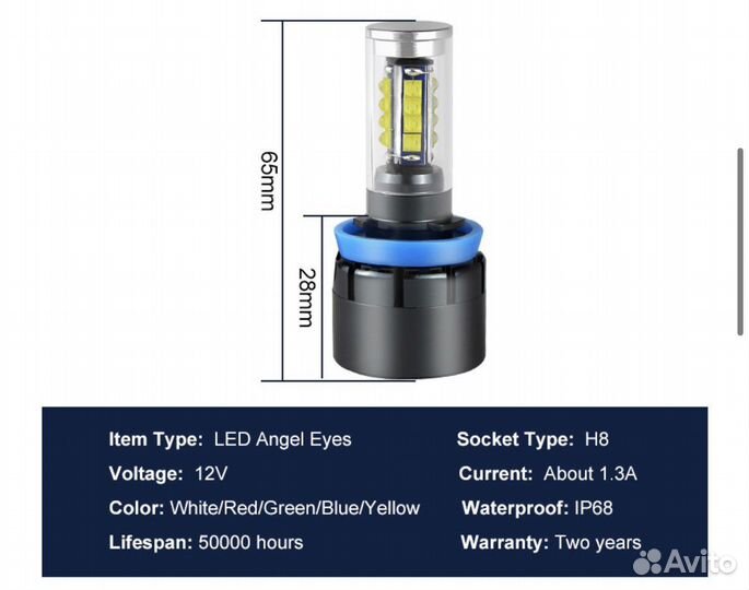 Ангельские глазки Bmw F01 e70 e71 160W 5 цветов