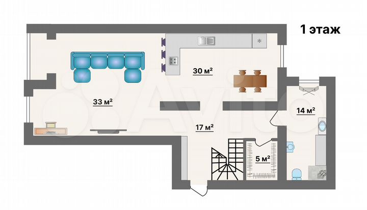 3-к. квартира, 155 м², 3/4 эт.