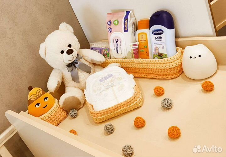 Вязаные трикотажные корзинки на заказ