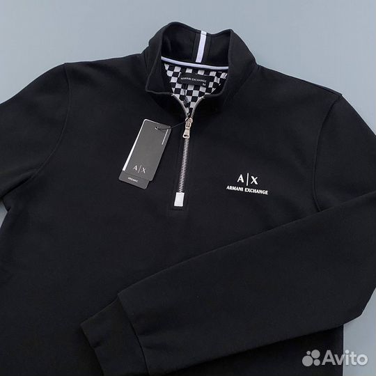 Кофта полузамок armani черная