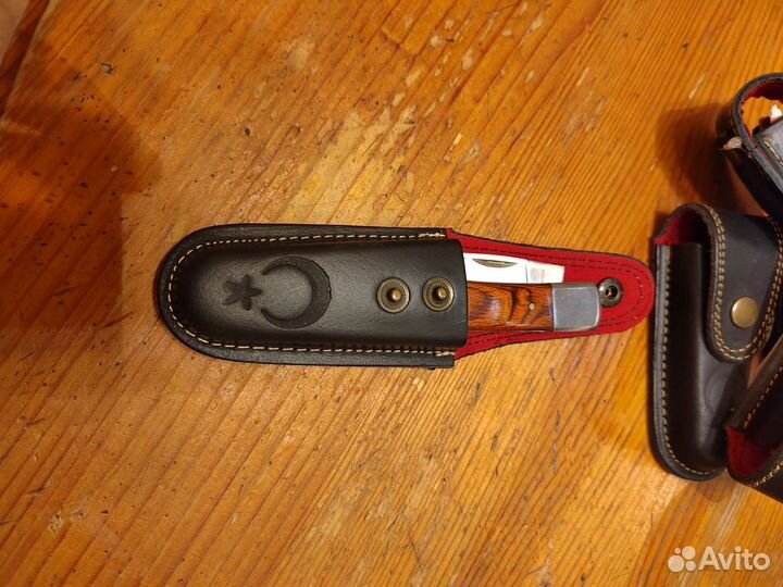 Ножны кожаные для складного ножа кофр чехол