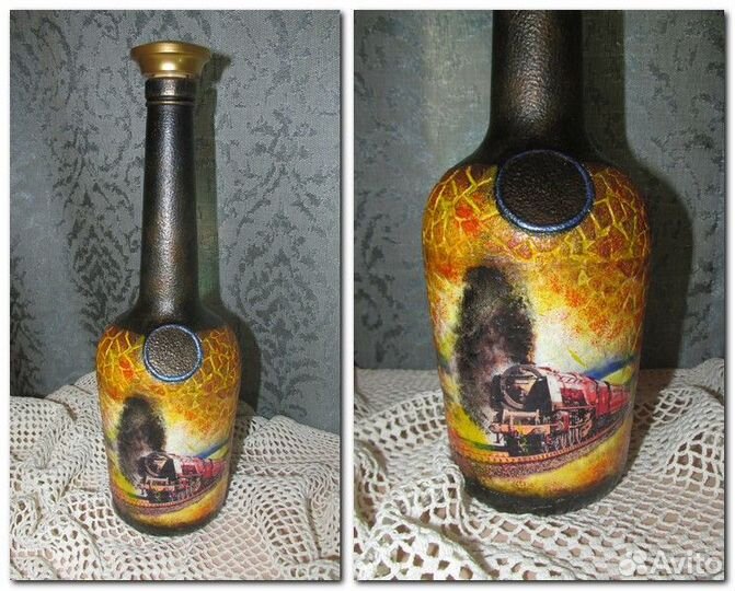 Бутылка декоративная (декупаж)
