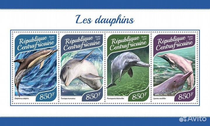 Цар, 2017. (ca17906) Морская фауна, дельфины (мл+б