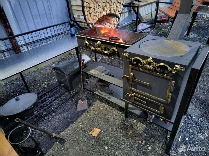 Мангальная зона, беседка с мангалом