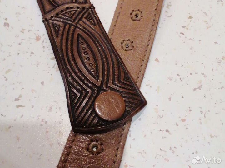 Ремень и браслет из натуральной кожи