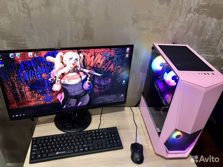 Игровой компьютер 16ядер/16гигов/gtx1060 розовый