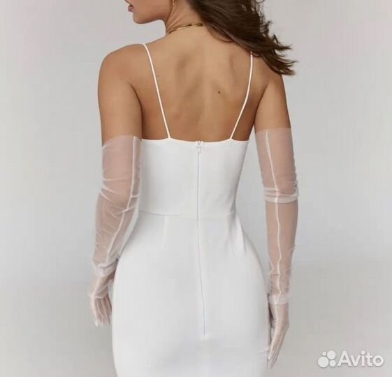 Перчатки тонкие в сетку прозрачные фатин