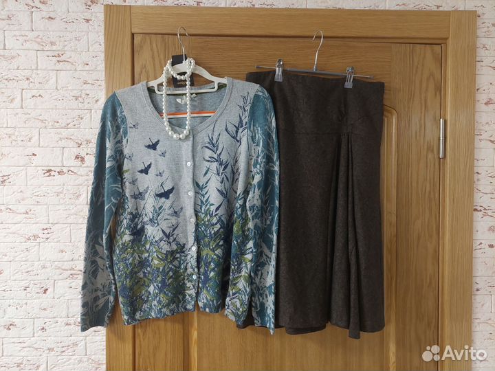 Кардиган нарядный с вышивкой шерсть вискоза