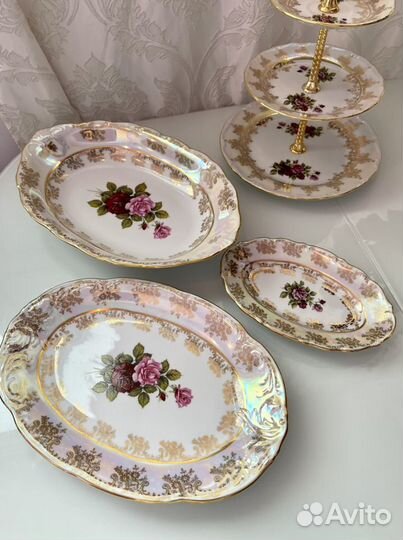 Новый Столовый сервиз Bohemia Роза Перламутр