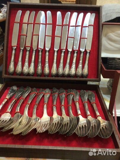Столовый набор из мельхиора на 12 персон СССР