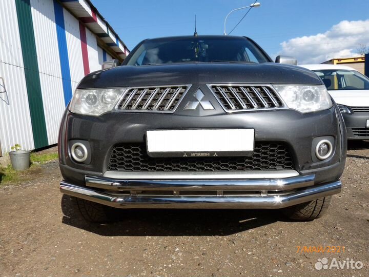 Пороги 76мм с листом Митсубиси Паджеро Спорт2