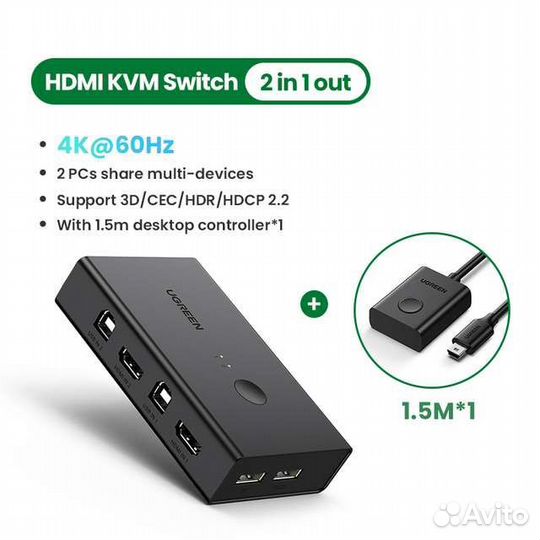 Ugreen KVM switch for 2 pc