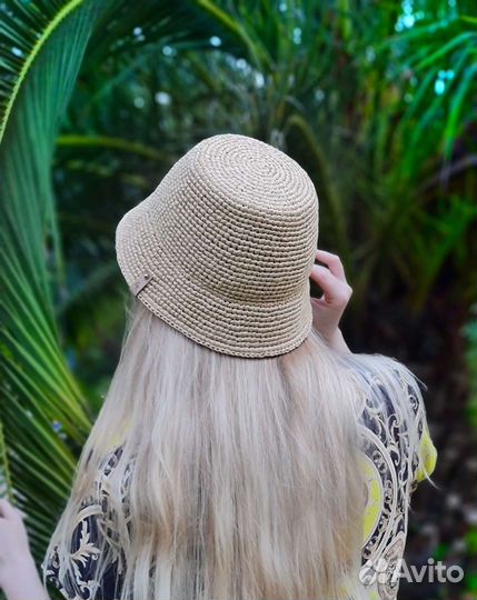 Панама, шляпа из рафии ручной работы