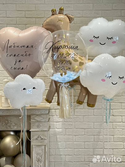 Воздушные шарики на выписку Пушкин