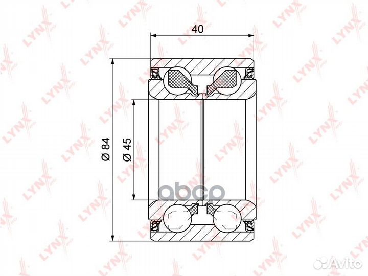 Подшипник ступицы передний lynxauto WB-1391