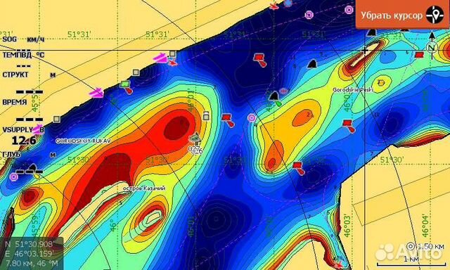 Картплоттер навионикс Navionics Карта глубин 2023 Festima.Ru - частные объявлени