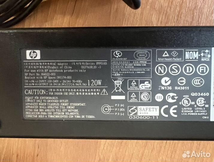 Блок питания для ноутбука hp