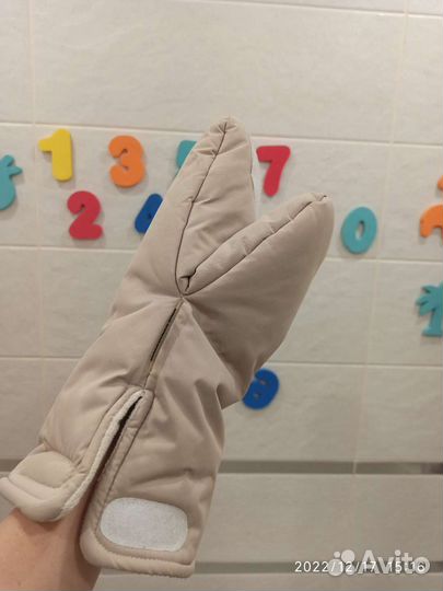 Муфта варежки на коляску с мехом