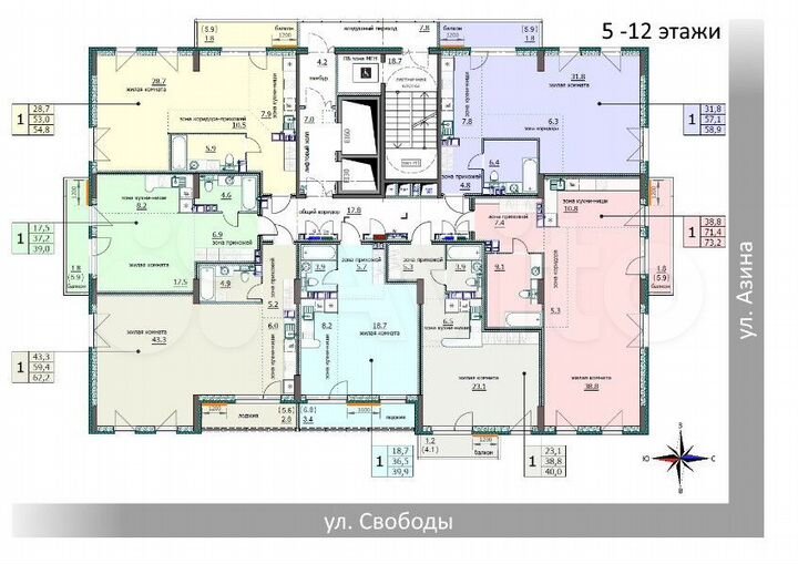 3-к. квартира, 62,2 м², 7/12 эт.
