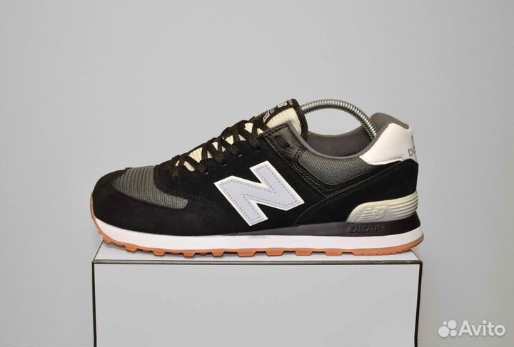 New Balance 574 (42-46, Черно-белые, Тренд)