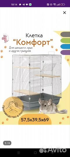 Шиншилли с клеткой