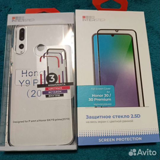 Чехол на Honor 9x и защитное стекло 2.5D на Honor