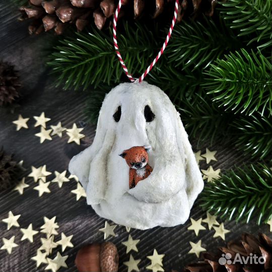 Ватная игрушка привидение