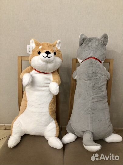 Мягкая игрушка собака сиба-ину подушка 80 см