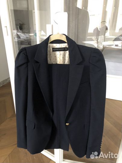 Костюм брючный Zara s, платье черное шерсть