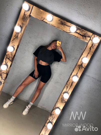 Зеркало напольное в полный рост с лампочками
