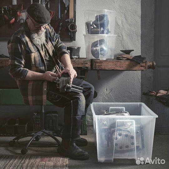 Контейнеры с крышкой икеа самла (новые), 130л