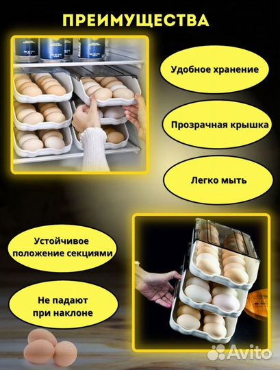 Удобное хранение яиц (контейнер для яиц)