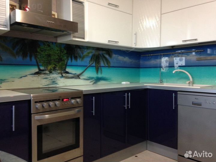 Стеклянный фартук с фотопечатью (скинали, экран)