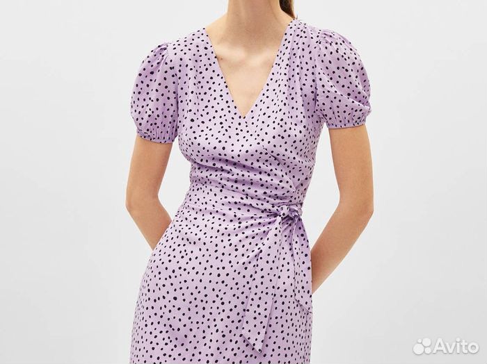 Платье летнее bershka из вискозы в горошек