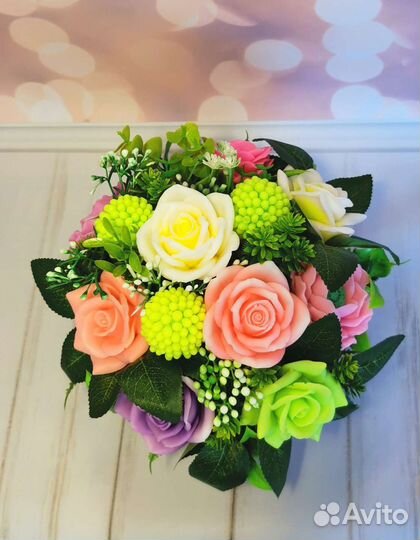 Подарок Букет цветов из мыла ручной работы