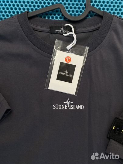 Stone Island футболка gray tight fit oversized