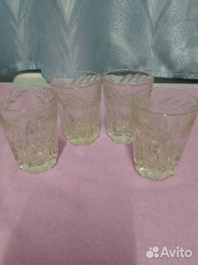 Стаканы хрустальные, граненые стеклянные СССР