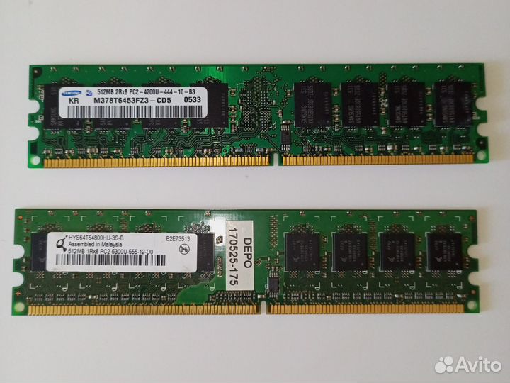 Оперативная память ddr1, ddr2