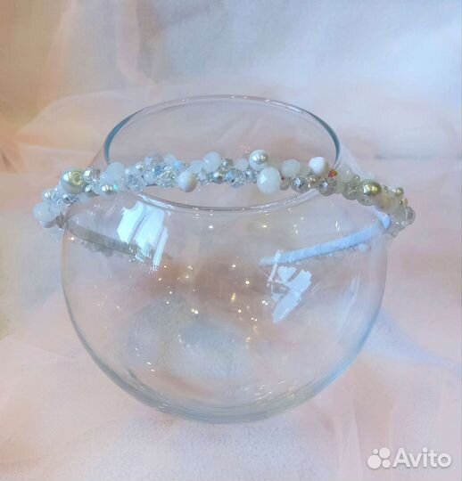 Ободок. См.фото (изумруд, синий, белый, лососевый)