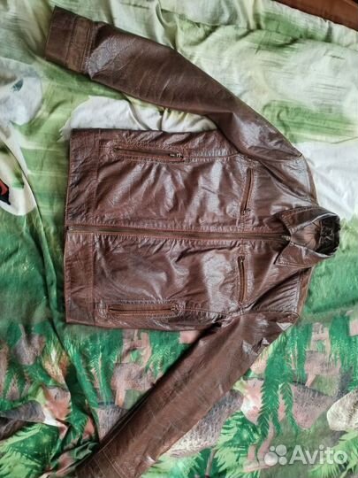 Куртка мужская (бомбер) из натуральной кожи
