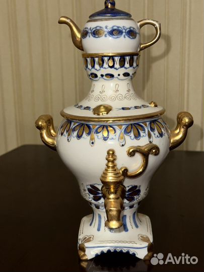 Фарфоровый самовар Гжель. Олимпиада 80