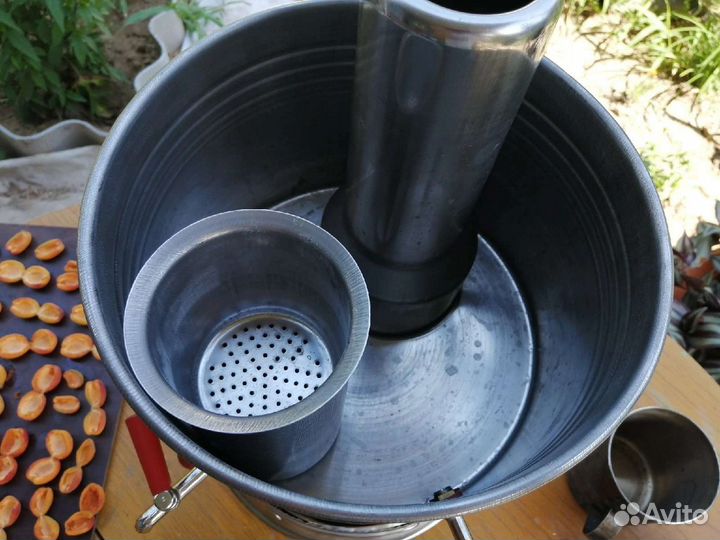 Турецкий самовар на дровах 5 литров, с 2 краниками